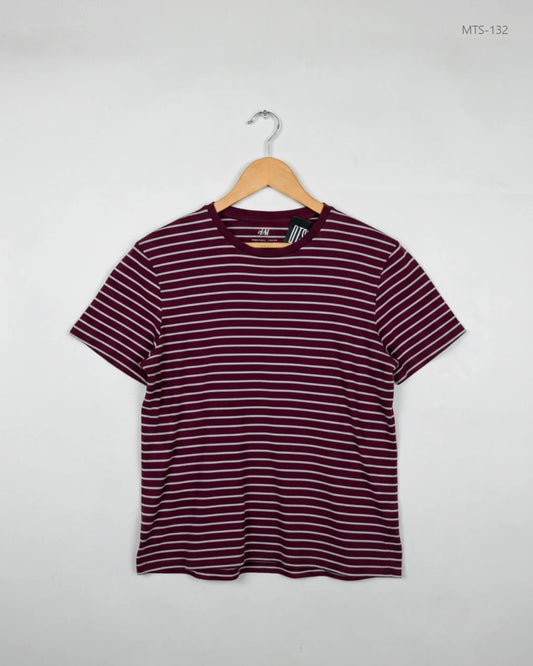 Preloved Premium Mens Tshirts by H&M, Maroon Cotton for Men - OTS Thrift Shop Karachi Pakistan