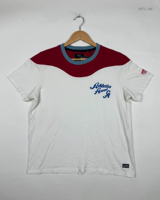 Mens Tshirts | Superdry | Preloved Branded | Red & white Cotton | Premium | OTS Thrift Store Lahore Pakistan