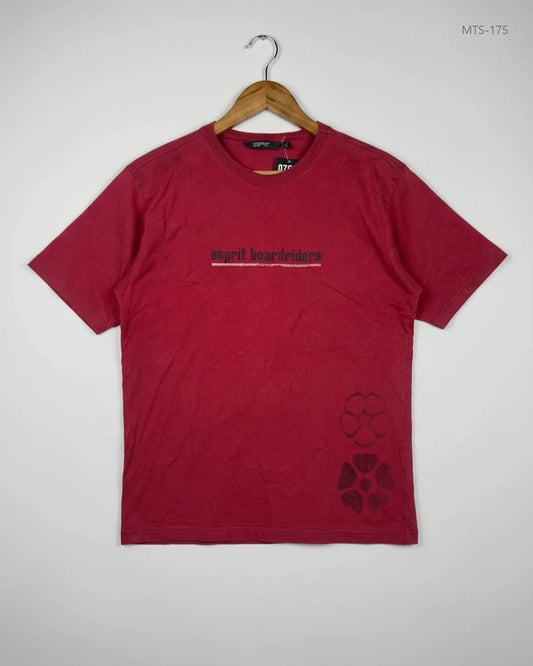 Preloved Premium Mens Tshirts by SPRIT, Red Cotton for Men - OTS Thrift Shop Peshawar Pakistan