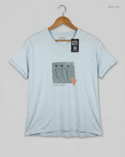 Mens Tshirts | SPRIT | Preloved Branded | SkyBlue Cotton | Premium | OTS Thrift Store Peshawar Pakistan
