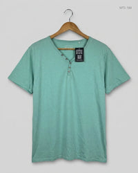 JEAN PASCALE (MTS-184) Cyan Mens Tshirts
