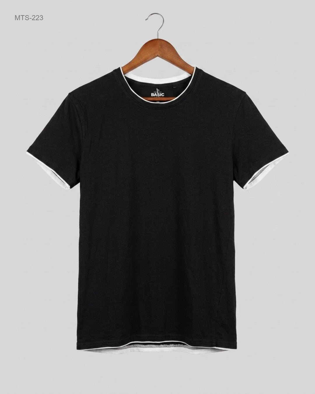 IDENTIC (MTS-223) Double-Layered Crew Neck T-Shirt