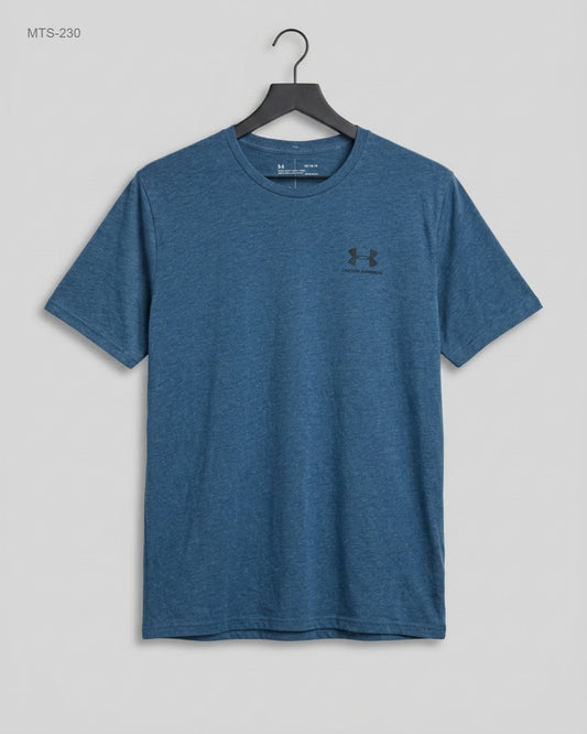Shop Premium Mens Tshirts by HEATGEAR | Preloved Branded Clothes | Blue Cotton | Mens | OTS Thrift Store Lahore Pakistan