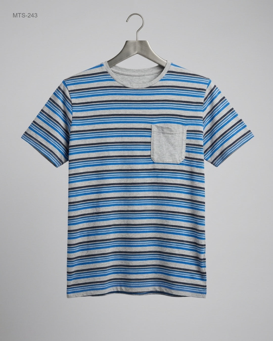 AVENUE (MTS-243) Striped Pocket T-Shirt