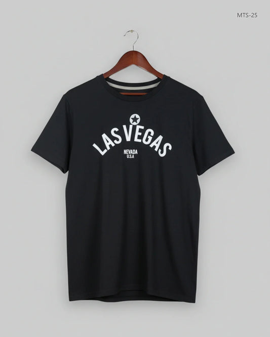 Mens Tshirts | Las Vegas | Preloved Branded | Black Cotton | Premium | OTS Thrift Store Peshawar Pakistan