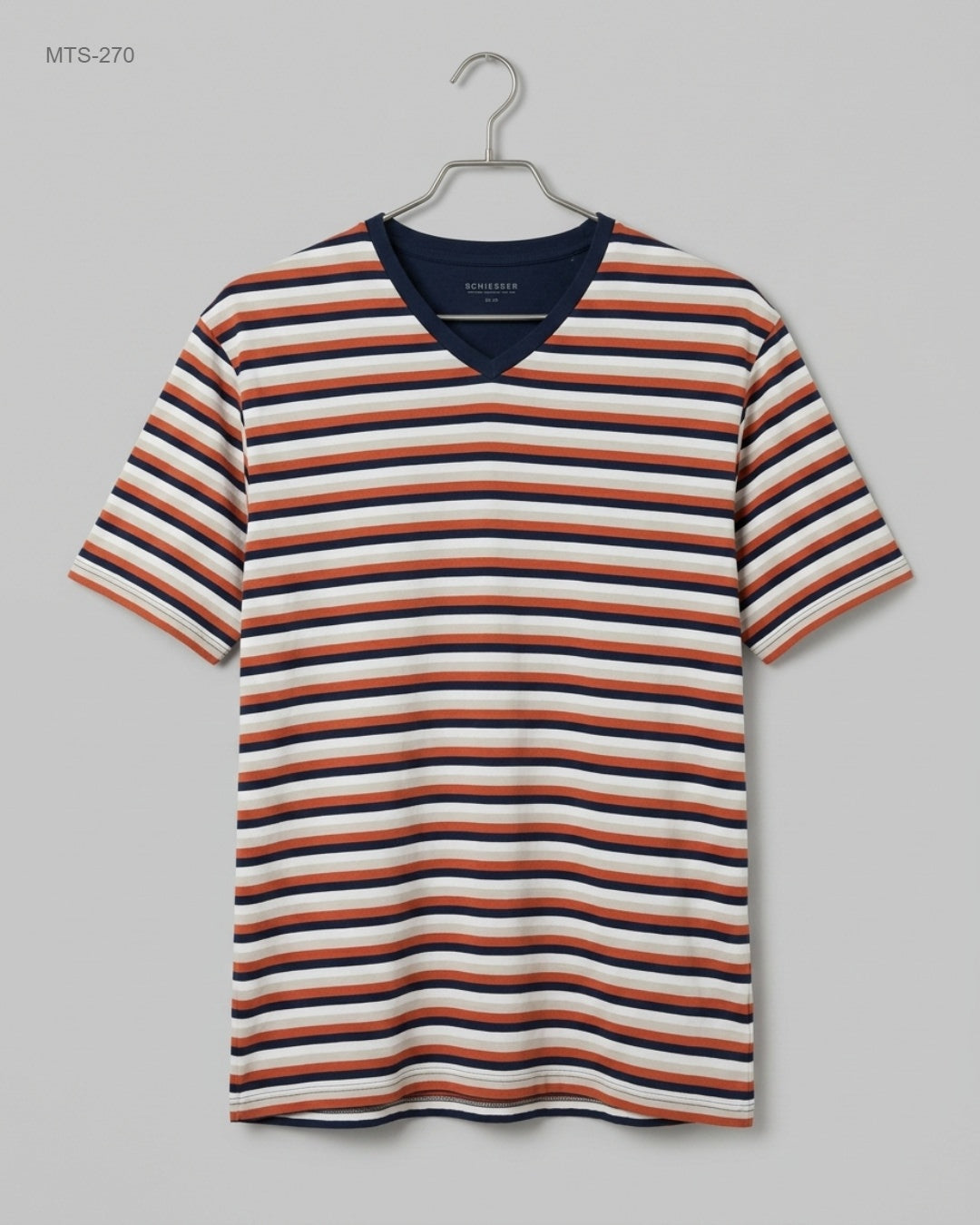 SCHIESSER (MTS-270) V-Neck Striped T-Shirt