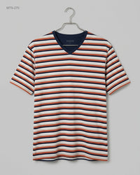 SCHIESSER (MTS-270) V-Neck Striped T-Shirt