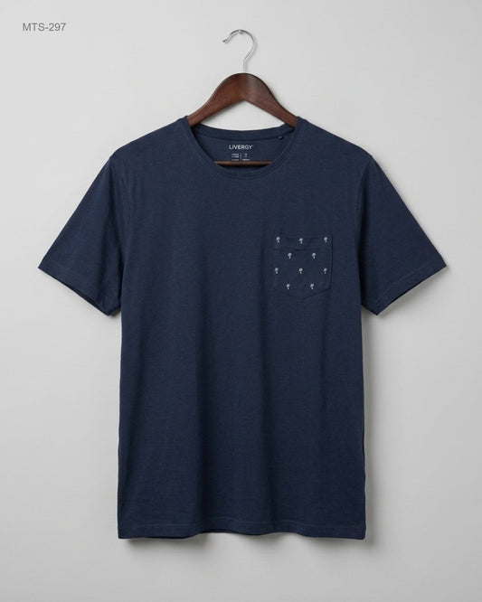 Shop Premium Mens Tshirts by LIVERGY | Preloved Branded Clothes | Blue Cotton | Mens | OTS Thrift Store Karachi Pakistan