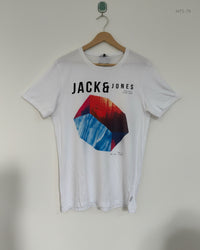 JACK & JONES White Mens Tshirts (MTS-78)