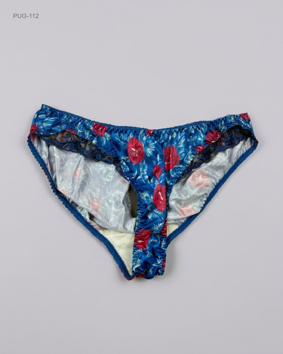 Barbara Fielding Blue Floral Satin Briefs buy preloved clothing online Pakistan