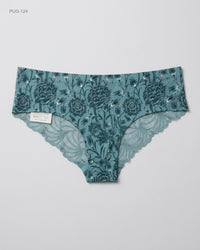 CUT LABEL (PUG-124) Lace-Trim Floral Hipster Panties