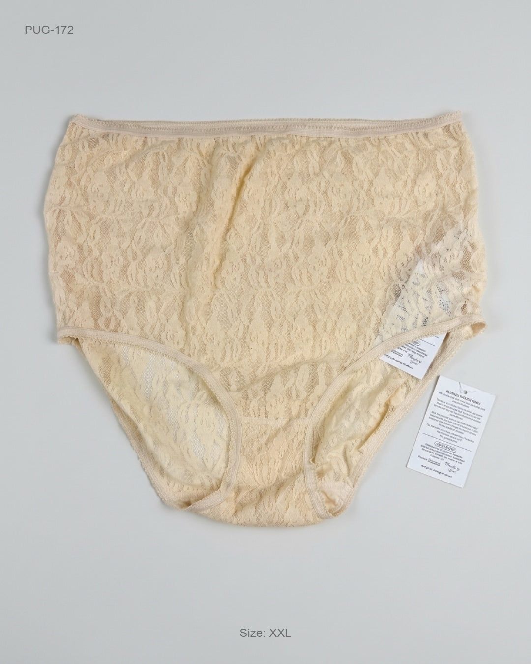 DAMERT Beige High-Waisted Lace Briefs buy preloved clothing online Pakistan
