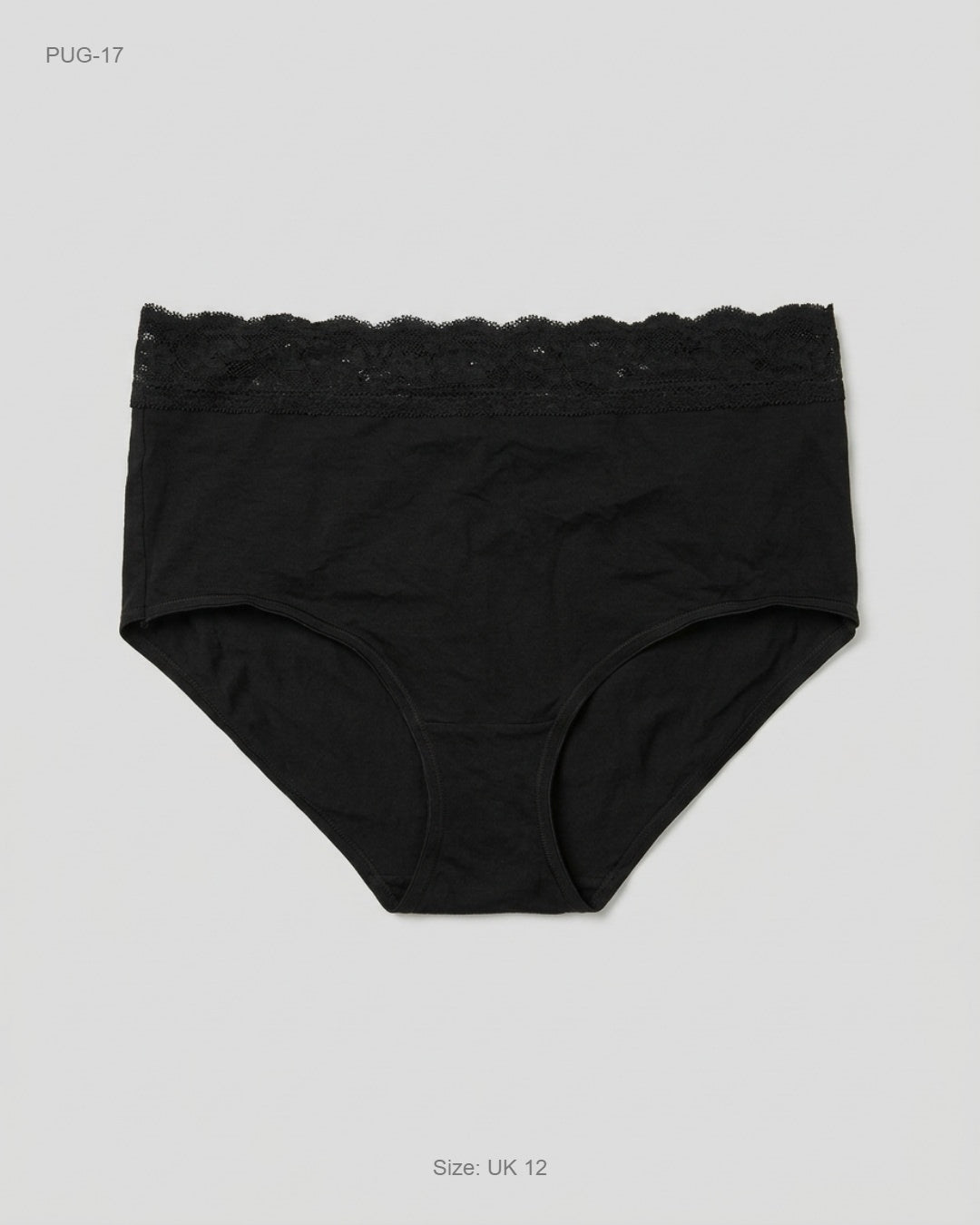 Marks & Spencer Black High-Waisted Lace-Trim Briefs buy preloved clothing online Pakistan