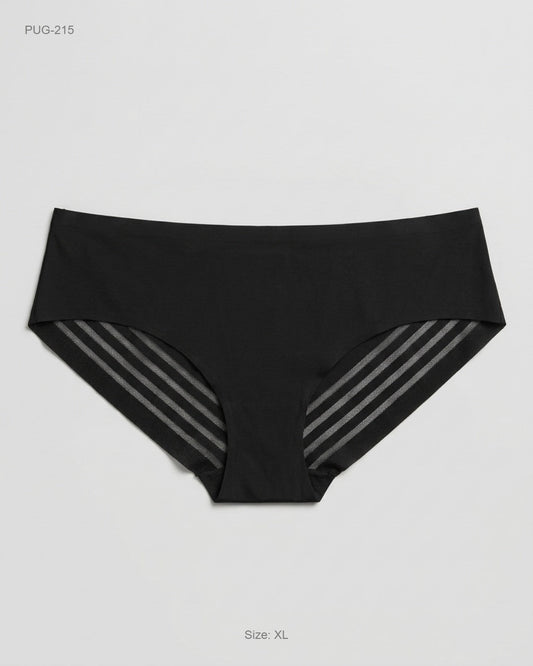 INVISIBLE Black Mesh-Striped Hipster Panty buy preloved clothing online Pakistan