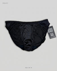 Marks & Spencer (PUG-217) Black Satin and Lace Panties