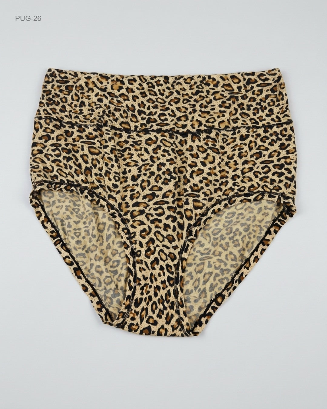 UNKNOWN (PUG-26) High-Waisted Leopard Print Briefs