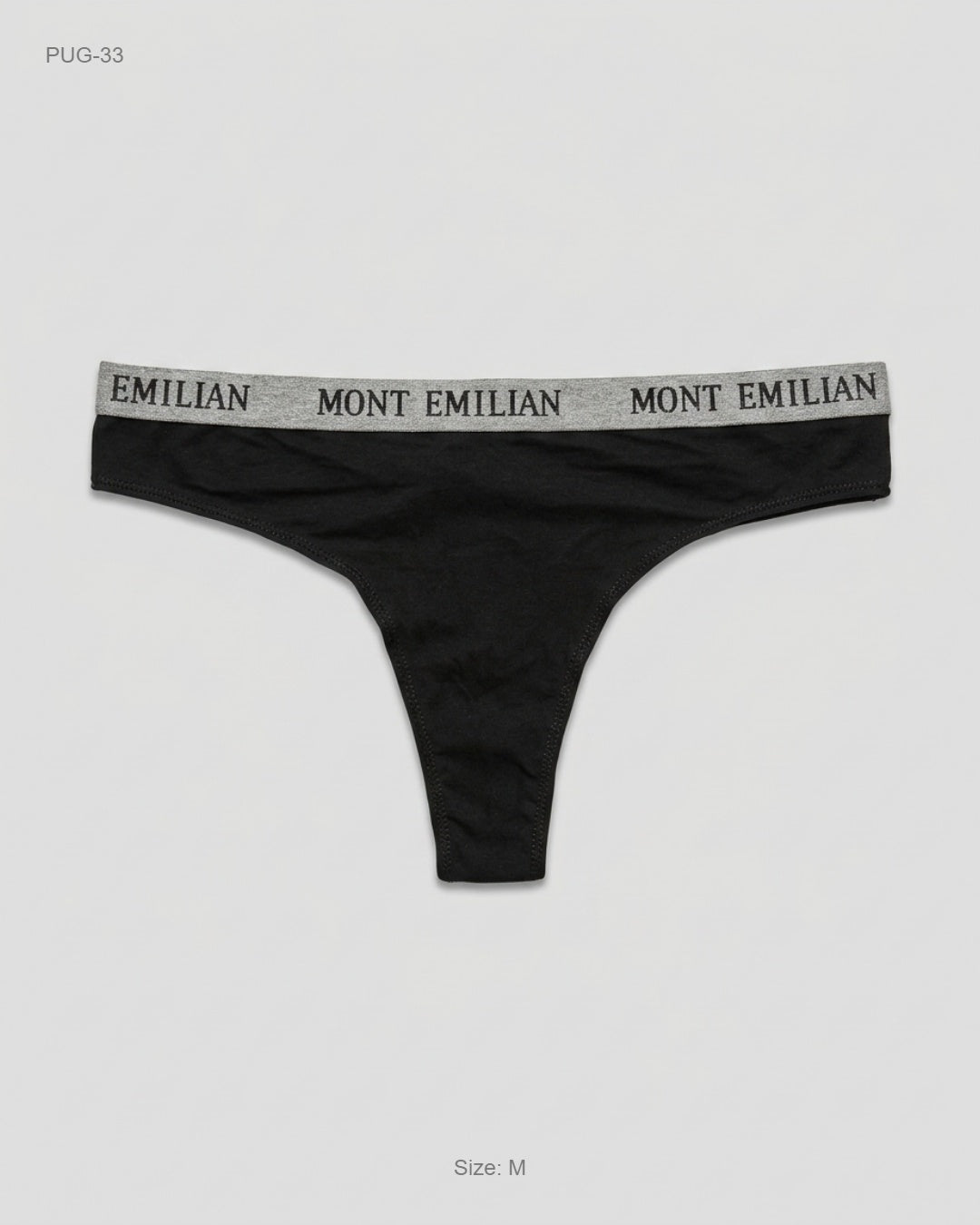 MONT EMILIAN Black Logo Waistband Thong buy preloved clothing online Pakistan