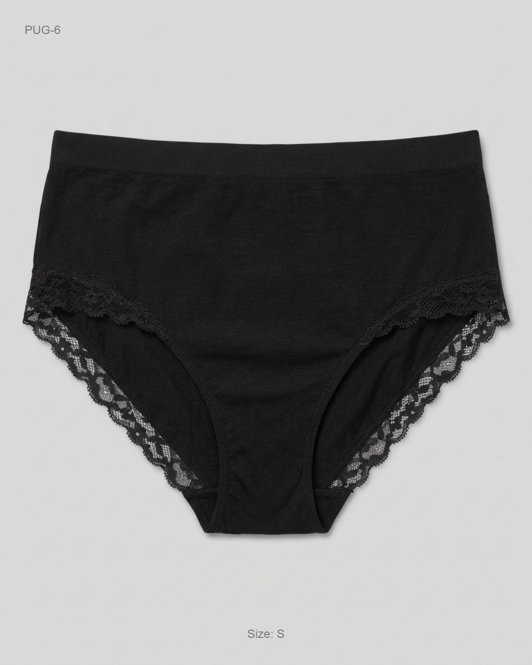 LINDEX (PUG-6) High-Waist Lace-Trim Briefs