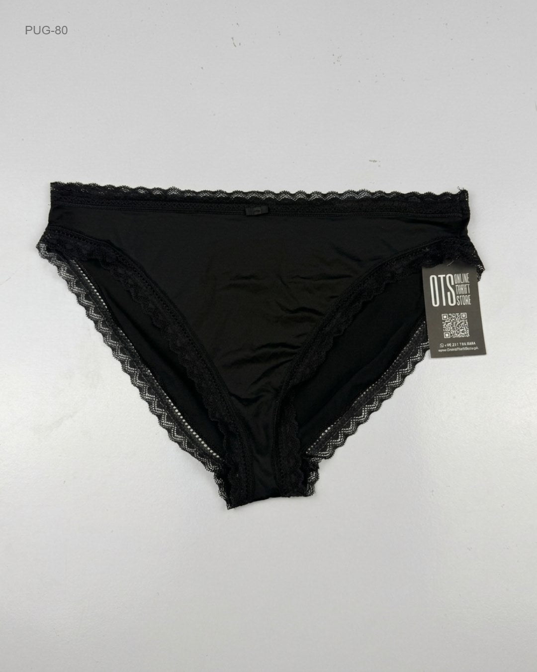 Marks & Spencer Black Lace-Trim Panties buy preloved clothing online Pakistan