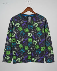 MINECRAFT (SBT-114) Minecraft Print Long-Sleeve T-Shirt
