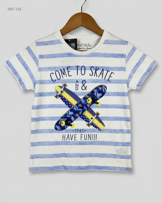 Secondhand Branded Boys Summer Tops by MAYORAL, White Cotton fabric, Premium condition, for Boys - Online Thrift Shop Islamabad Pakistan