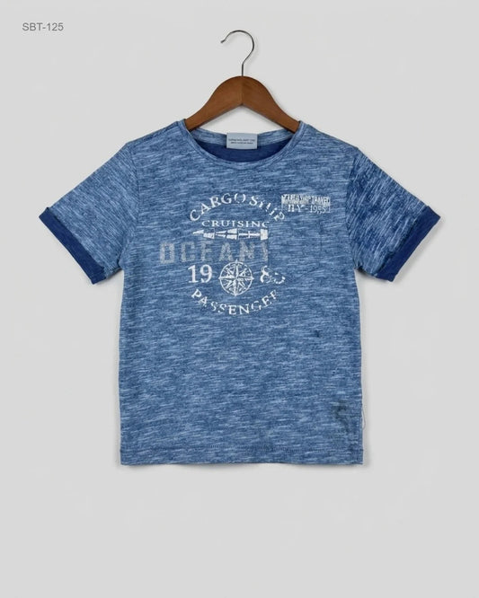 Preloved Premium Boys Summer Tops by Topolino, Blue Cotton for Boys - OTS Thrift Shop Karachi Pakistan