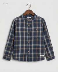 NEWBIE (SBT-176) Grandad Collar Plaid Shirt