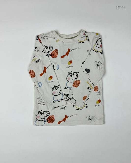 Premium Condition Boys Summer Tops | Preloved Peppa Pig | OffWhite Cotton | Thrift Shop for Boys Islamabad Pakistan | OTS