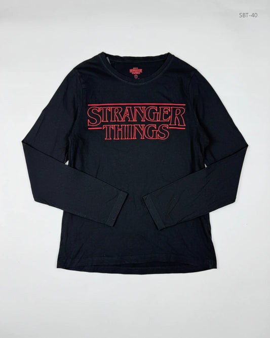 Premium Condition Boys Summer Tops | Preloved Stranger Things | Black Cotton | Thrift Shop for Boys Islamabad Pakistan | OTS