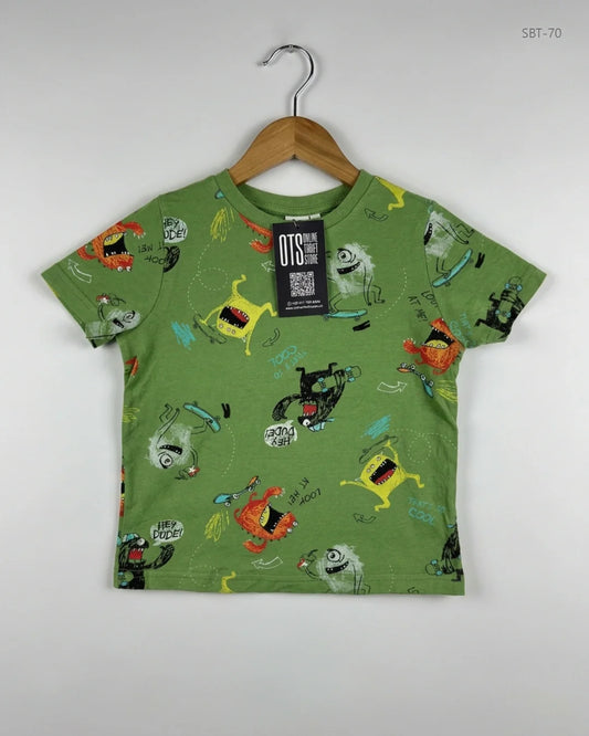 Boys Summer Tops | NUTMEG | Preloved Branded | Green Cotton | Premium | OTS Thrift Store Karachi Pakistan