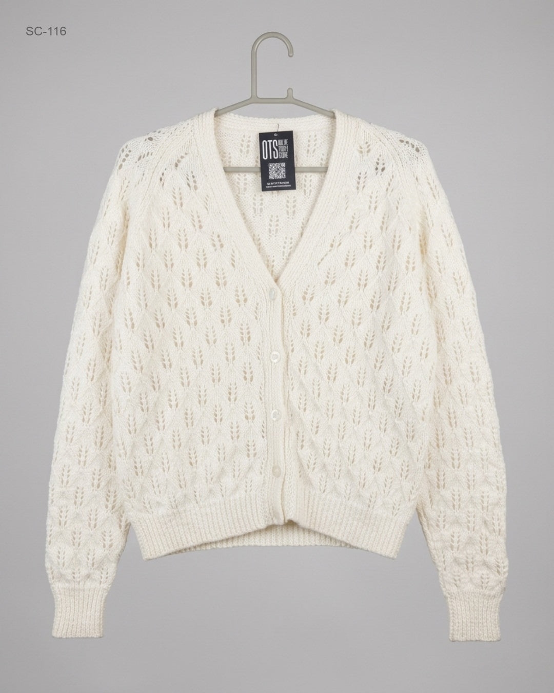 Shop Premium Short Cardigans by CUT LABEL | Preloved Branded Clothes | White Wool | | OTS Thrift Store Peshawar Pakistan