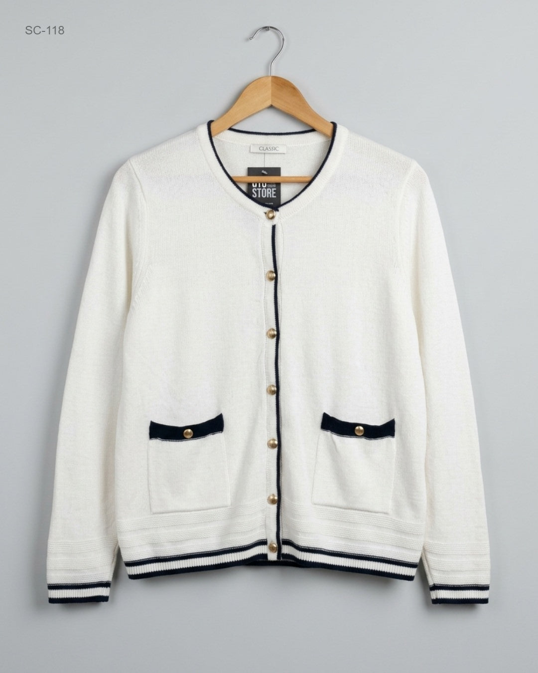 Shop Premium Short Cardigans by Classic | Preloved Branded Clothes | White Acrylic | | OTS Thrift Store Lahore Pakistan