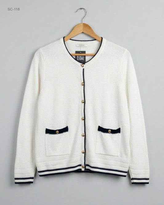 Shop Premium Short Cardigans by Classic | Preloved Branded Clothes | White Acrylic | | OTS Thrift Store Lahore Pakistan