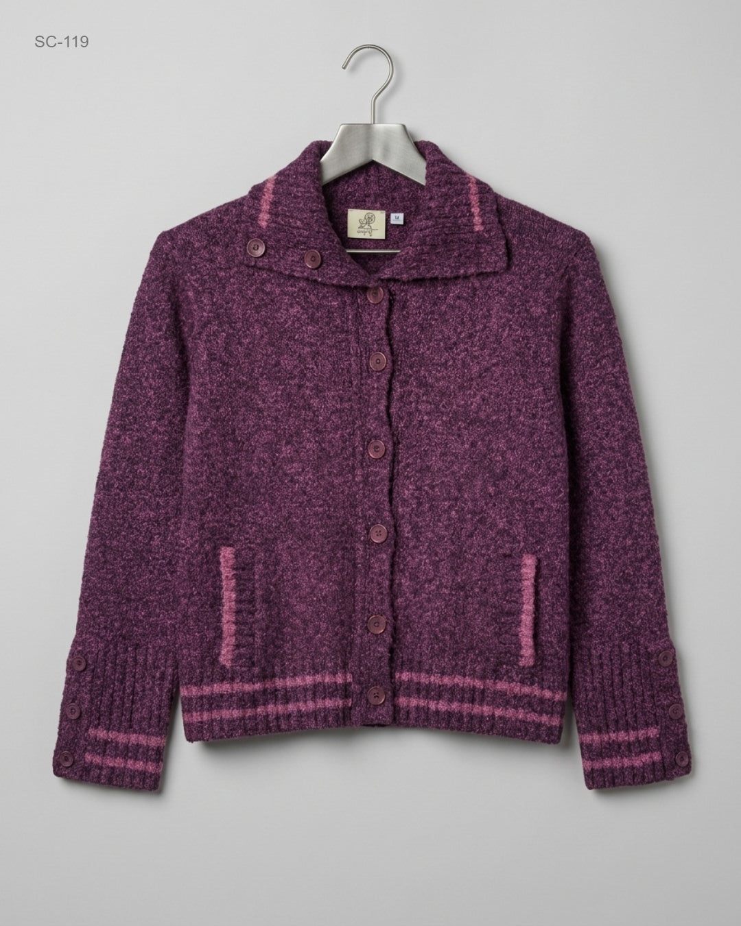 Preloved Premium Short Cardigans by O Neills, Purple Acrylic for - OTS Thrift Shop Karachi Pakistan