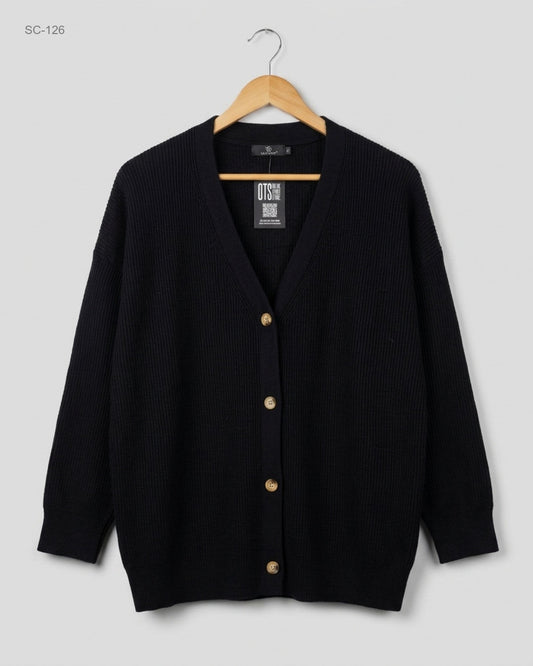 Secondhand Branded Short Cardigans by lillusory, Black Polyester fabric, Premium condition, for - Online Thrift Shop Karachi Pakistan