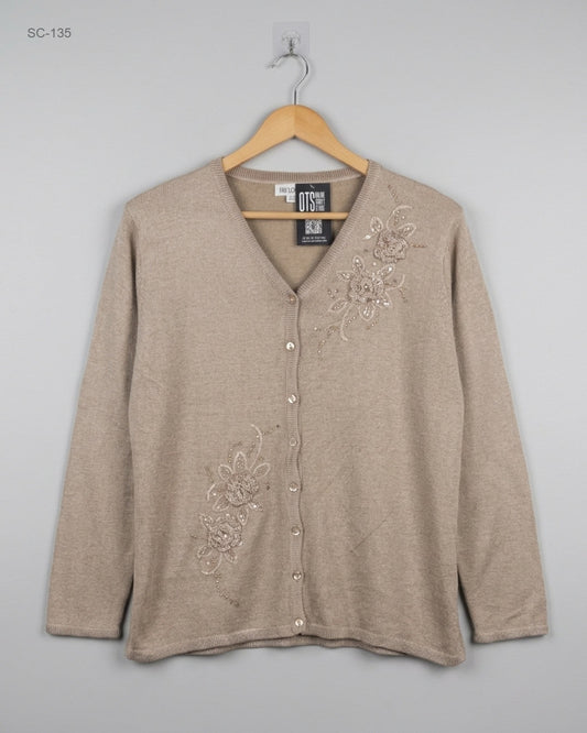 UK Imported secondhand Short Cardigans - Faylouist brand, Brown Acrylic, Premium condition, for - Online Thrift Store Karachi Pakistan