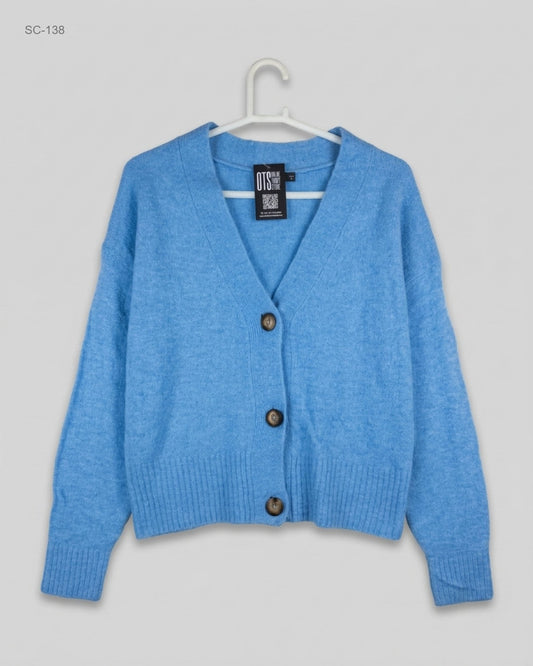 Preloved Premium Short Cardigans by DUNNES STORES, Blue Acrylic for - OTS Thrift Shop Islamabad Pakistan