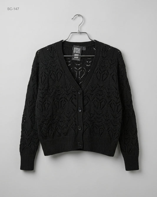 Shop Premium Short Cardigans by Primark | Preloved Branded Clothes | Black Acrylic | | OTS Thrift Store Islamabad Pakistan