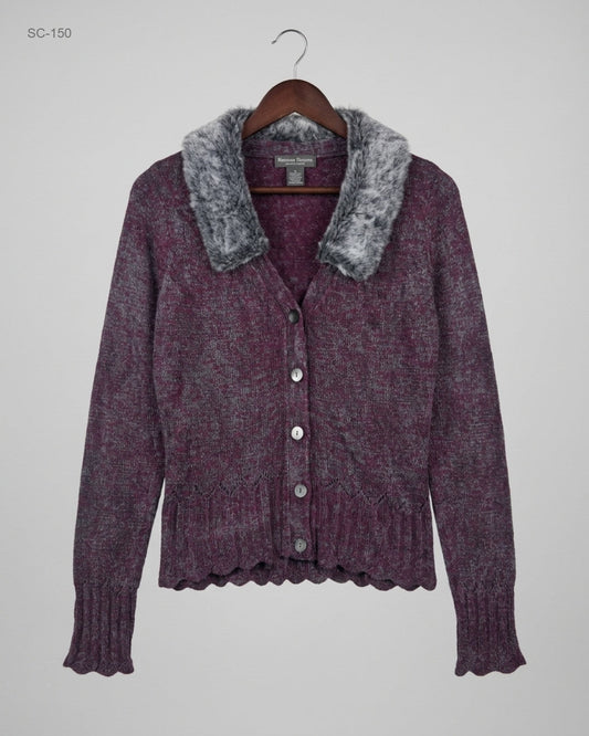 UK Imported secondhand Short Cardigans - CUT LABEL brand, Purple Viscose, Premium condition, for - Online Thrift Store Peshawar Pakistan