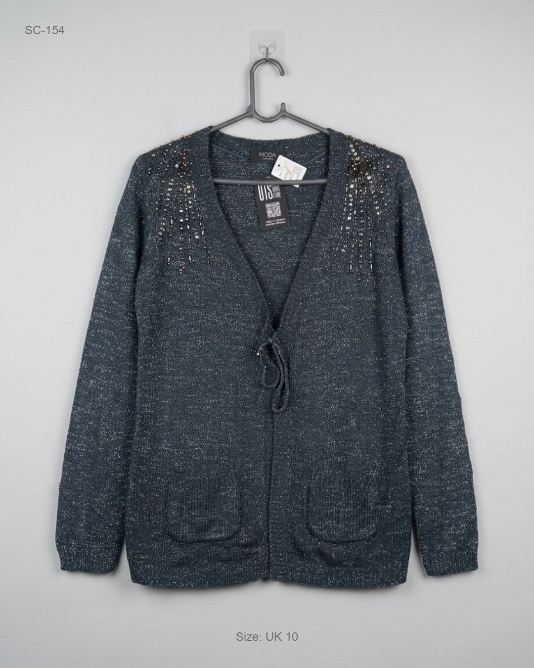 Short Cardigans | Moda | Preloved Branded | Gray Acrylic | Premium | OTS Thrift Store Karachi Pakistan