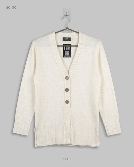 Preloved Premium Short Cardigans by Monique, White Acrylic for - OTS Thrift Shop Islamabad Pakistan