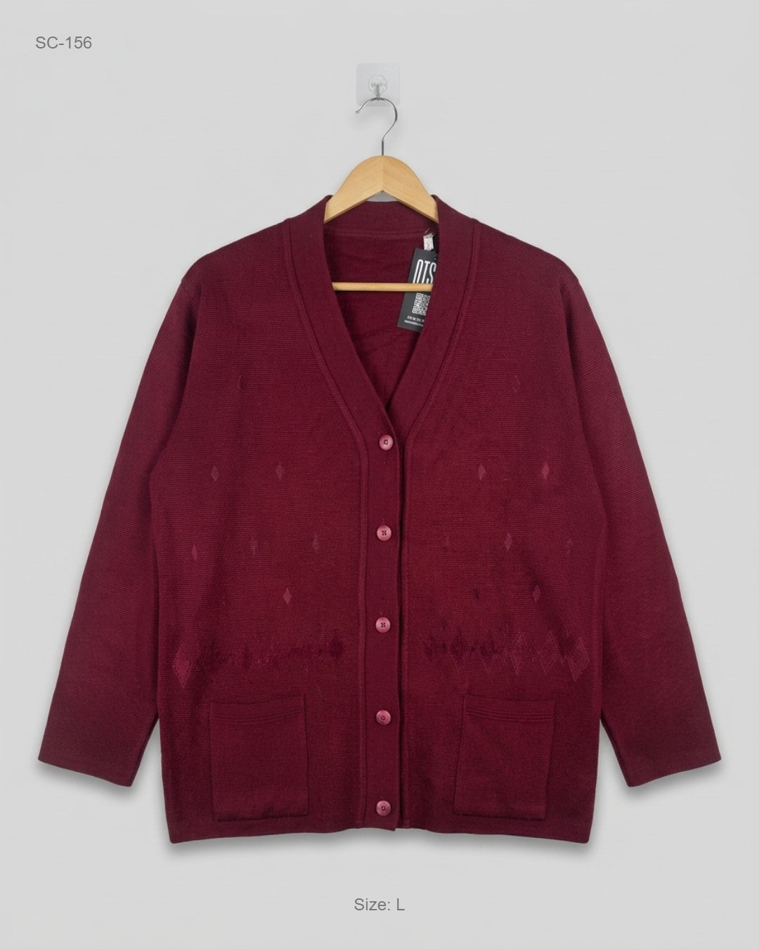 Shop Premium Short Cardigans by CUT LABEL | Preloved Branded Clothes | Maroon Wool | | OTS Thrift Store Islamabad Pakistan
