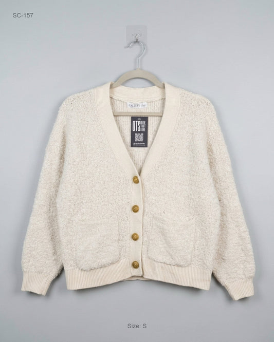 Short Cardigans | GALLERY | Preloved Branded | Beige Polyester | Premium | OTS Thrift Store Karachi Pakistan