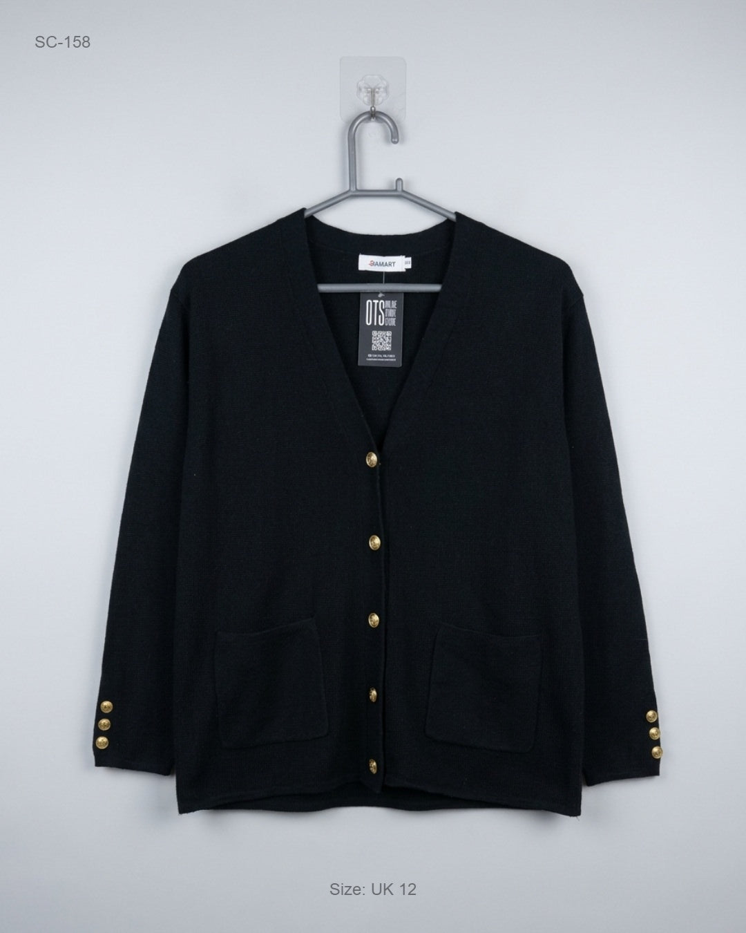 Secondhand Branded Short Cardigans by Damart, Black Acrylic fabric, Premium condition, for - Online Thrift Shop Lahore Pakistan