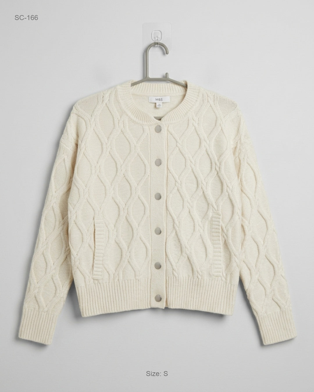 Short Cardigans | Marks & Spencer | Preloved Branded | OffWhite Polyester | Premium | OTS Thrift Store Lahore Pakistan