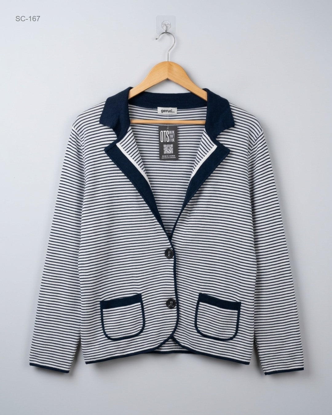 UK Imported secondhand Short Cardigans - Gerwi brand, Blue Polyester, Premium condition, for - Online Thrift Store Lahore Pakistan