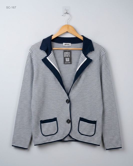 UK Imported secondhand Short Cardigans - Gerwi brand, Blue Polyester, Premium condition, for - Online Thrift Store Lahore Pakistan