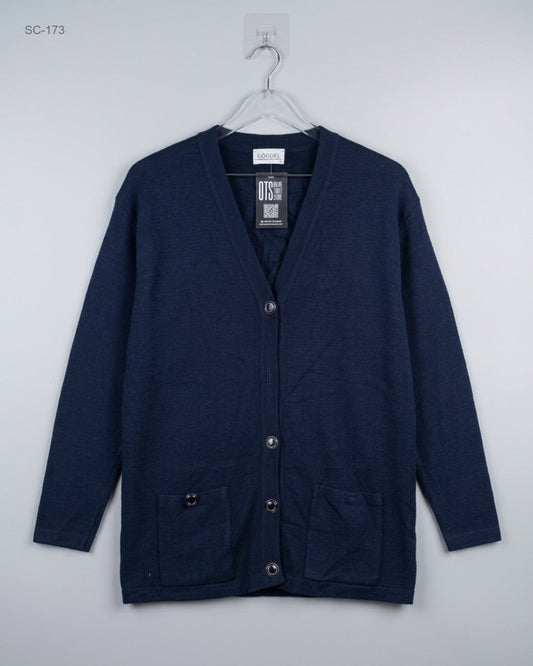 Secondhand Branded Short Cardigans by GOGGEL, Blue Wool fabric, Excellent condition, for - Online Thrift Shop Karachi Pakistan