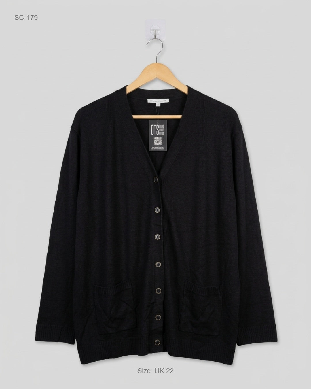 Preloved Premium Short Cardigans by Berkertex, Black Acrylic for - OTS Thrift Shop Peshawar Pakistan