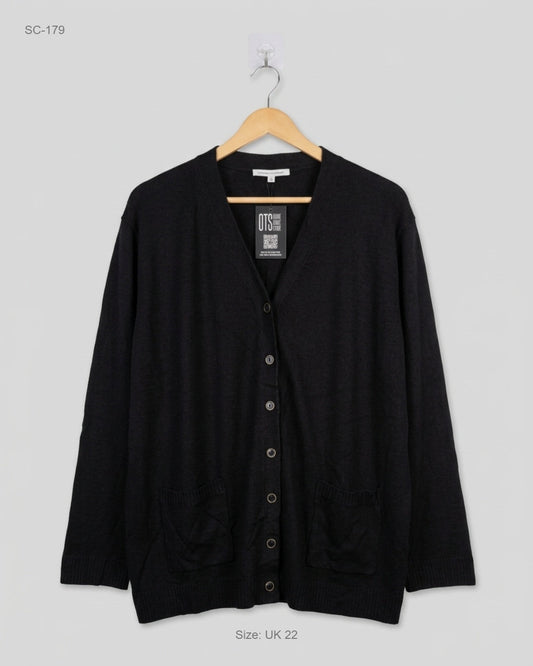 Preloved Premium Short Cardigans by Berkertex, Black Acrylic for - OTS Thrift Shop Peshawar Pakistan